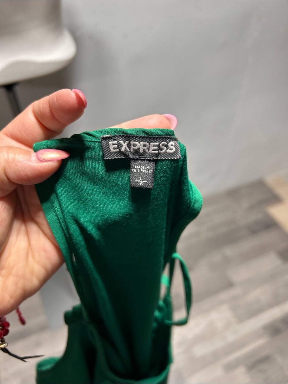 Express Green RacerBack Tank Top L - Picture 4 of 6